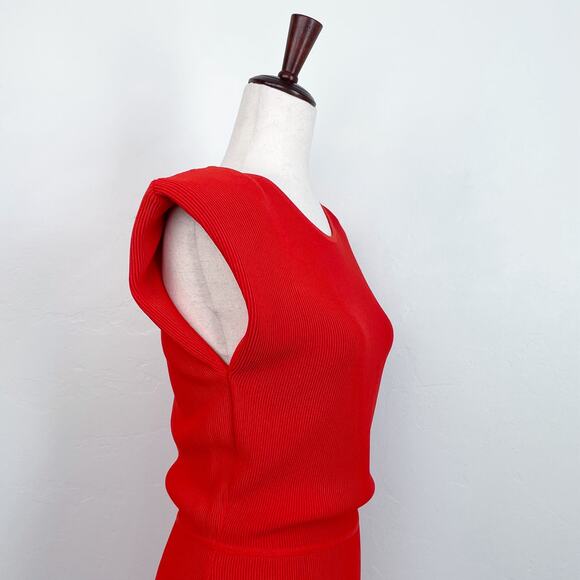 AS by DF Ava Rib Knit Shoulder Pad Midi Dress - Picture 6 of 12